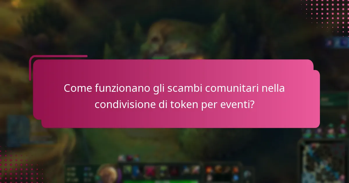 Come funzionano gli scambi comunitari nella condivisione di token per eventi?