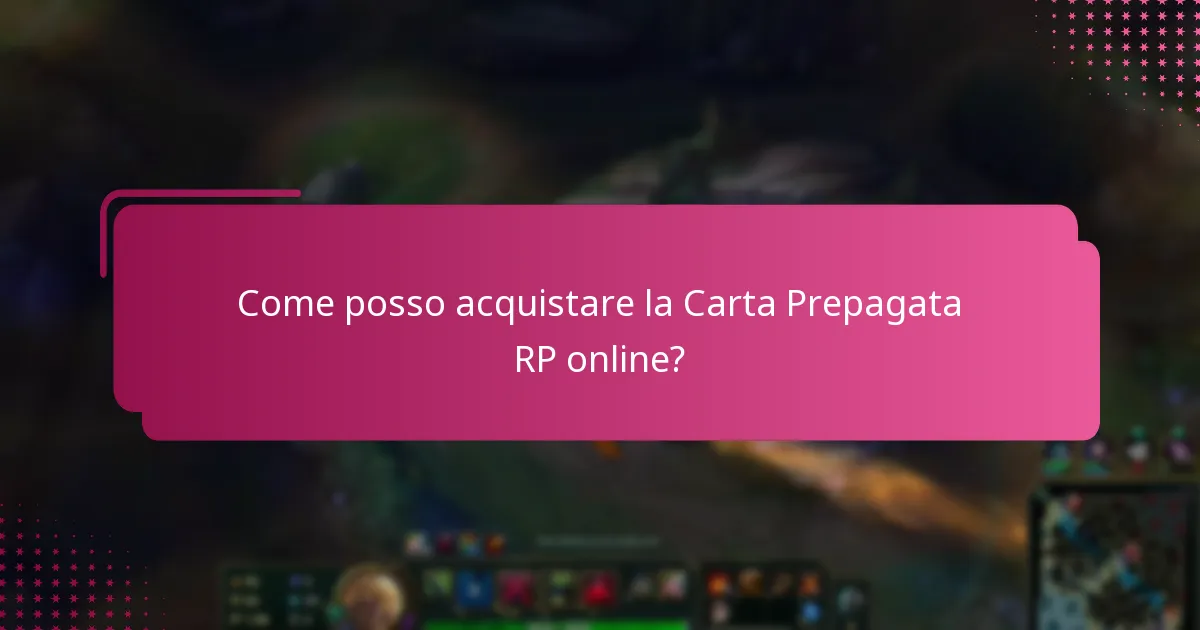 Come posso acquistare la Carta Prepagata RP online?
