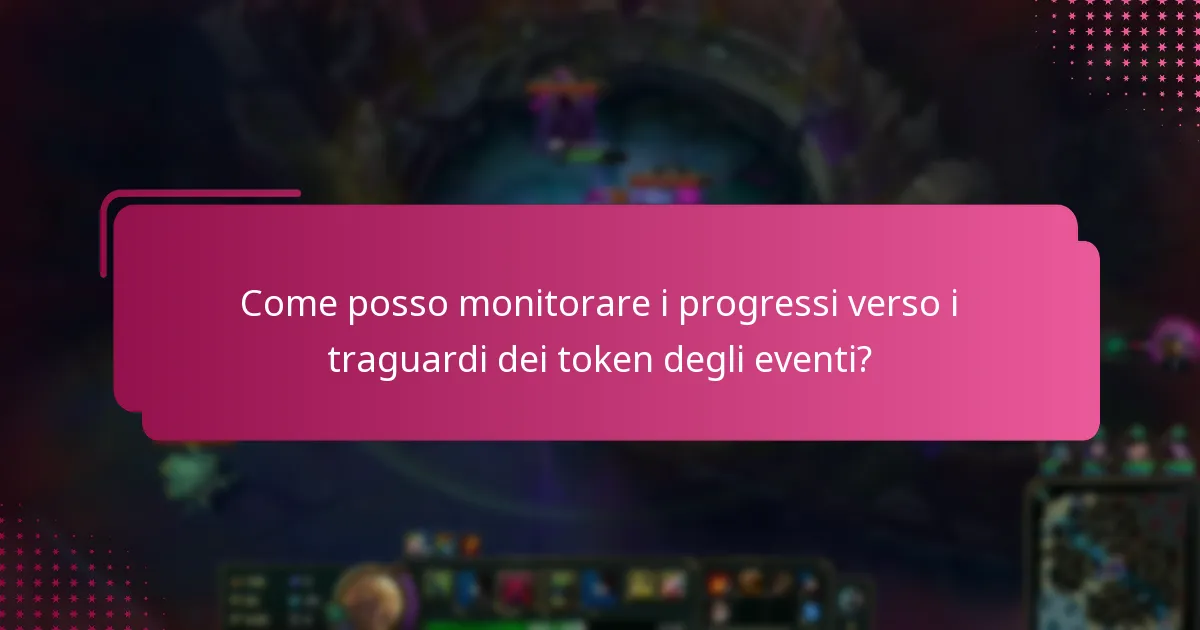 Come posso monitorare i progressi verso i traguardi dei token degli eventi?